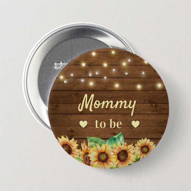 Mummy to be New Mum Aunt Sunflower Baby Shower 7.5 Cm Round Badge (Front & Back)