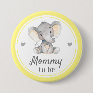 Mummy to be New Mum Yellow Elephant Baby Shower 7.5 Cm Round Badge
