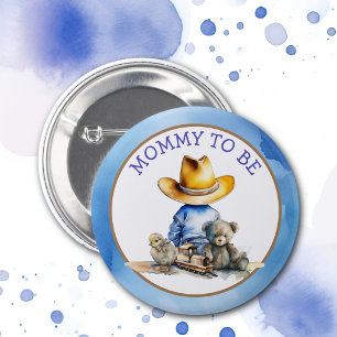 Mummy to Be of a Lil' Cowboy Baby Shower 6 Cm Round Badge