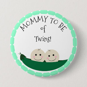 Mummy to be of Twins in Peapod Baby Shower button