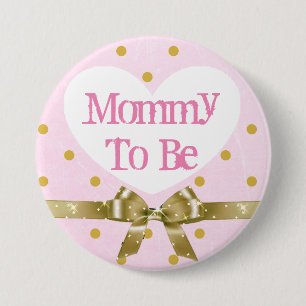 Mummy to Be Pink and Gold Baby Shower Button
