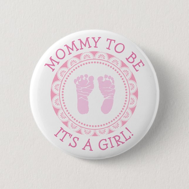 "Mummy To Be" Pink  Baby Shower Button (Front)