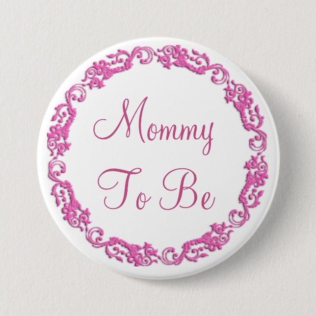 Mummy to be Pink Baby Shower Button (Front)