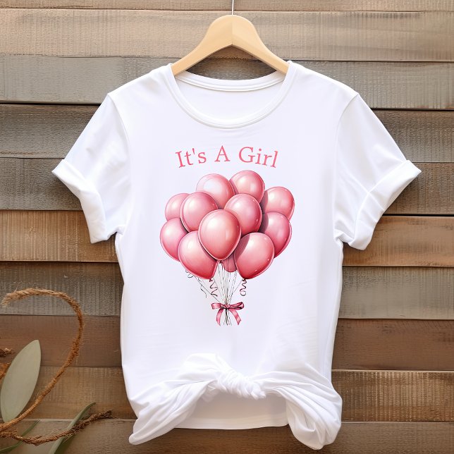 Mummy To Be Pink Balloons It's A Girl T-Shirt (Creator Uploaded)
