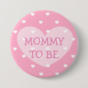Mummy to be pink hearts Baby Shower Button