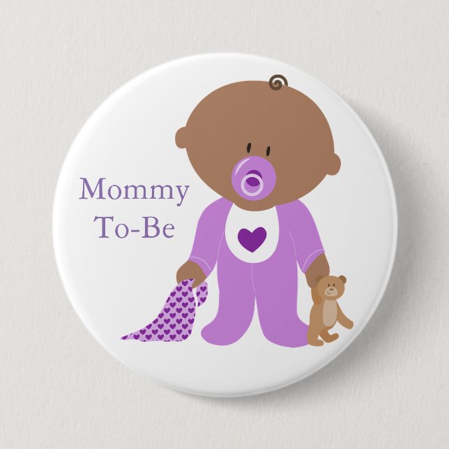 Mummy To Be Purple Baby Button (Front)
