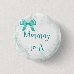 Mummy to be Teal Tulle Baby Shower Button
