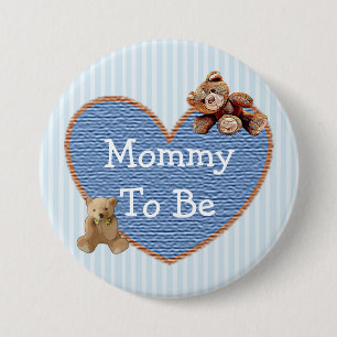 Mummy to Be Teddy Bear Baby Shower Button
