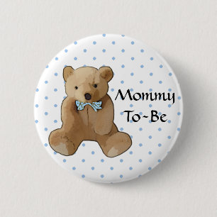 Mummy To Be Teddy Bear Baby Shower Button