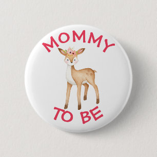 Mummy to be Woodland Animals Baby Shower Button