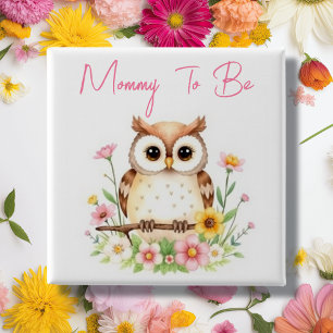 Mummy To Be Woodland Themed Baby Shower 15 Cm Square Badge