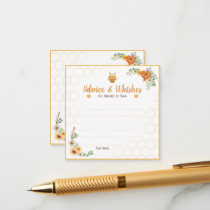 Mummy To Bee Baby Shower Advice & Whishes Enclosure Card