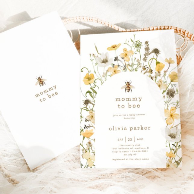 Mummy To Bee Baby Shower Boho Wildflower Invitation (Creator Uploaded)