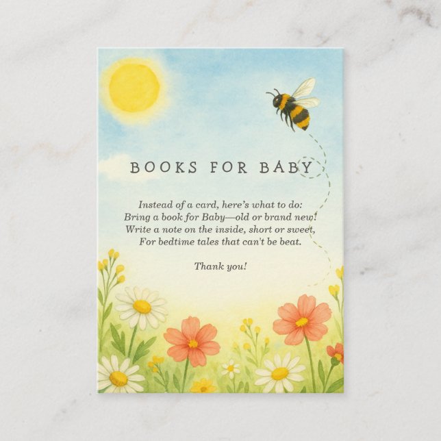 Mummy To Bee Baby Shower Book Request Enclosure Card (Front)