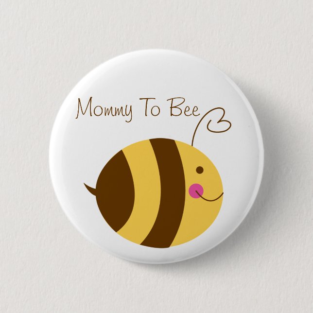 Mummy To Bee Baby Shower Button (Front)