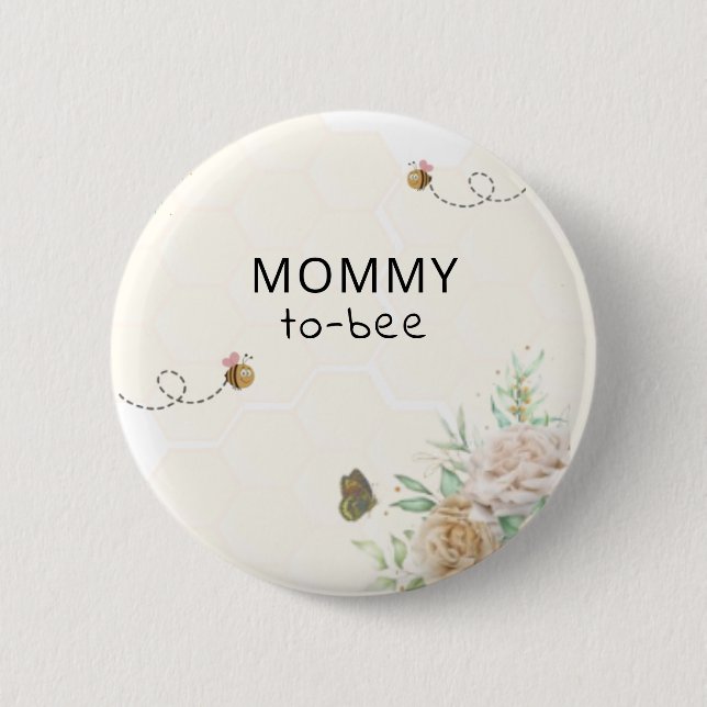 Mummy to Bee Baby Shower Button (Front)