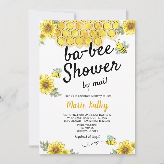 Mummy-to-Bee Baby Shower by mail Invitation (Front)