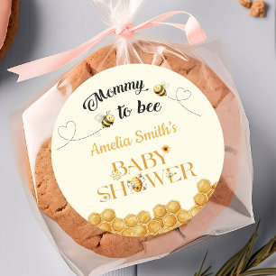 Mummy To Bee Baby Shower  Classic Round Sticker