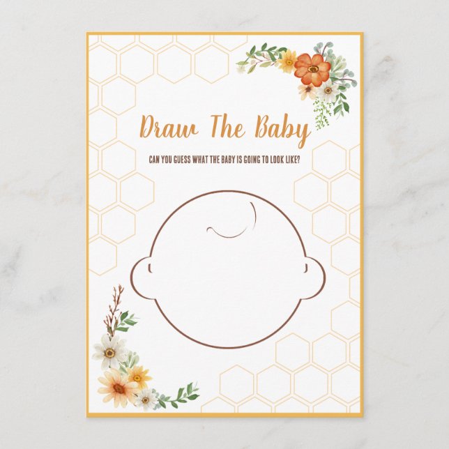 Mummy to Bee Baby Shower Game Draw The Baby Enclosure Card (Front)