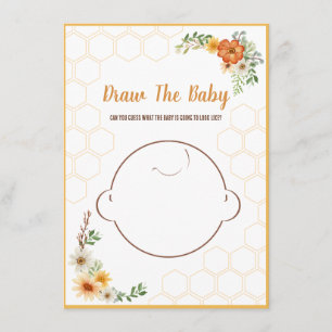 Mummy to Bee Baby Shower Game Draw The Baby Enclosure Card