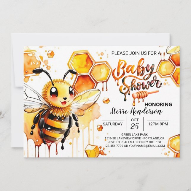 Mummy to Bee Baby Shower Invitation (Front)