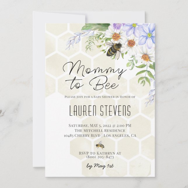 Mummy to Bee Baby Shower Invitation (Front)