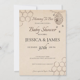 Mummy To Bee Baby Shower Invitation