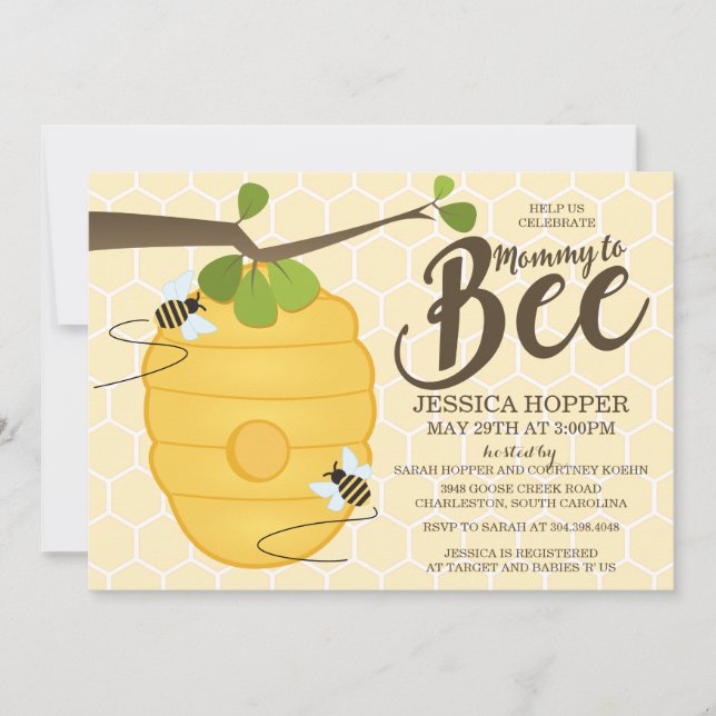 Mummy to Bee Baby Shower Invitation (Front)