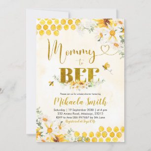 Mummy To Bee Baby Shower Invitation