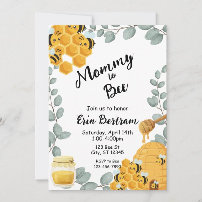 Mummy to Bee baby shower Invitation (Front)