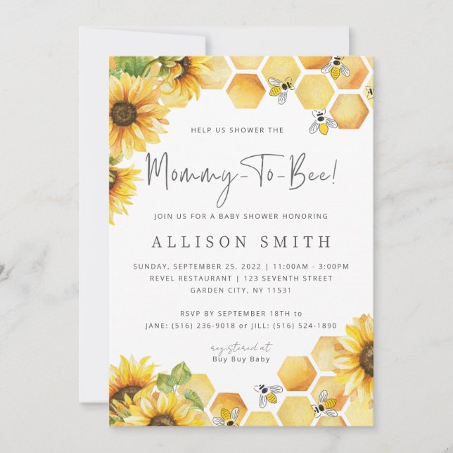 Mummy To Bee Baby Shower Invitation (Front)