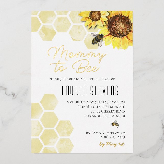Mummy to Bee Baby Shower Invitation (Front)