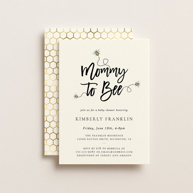 Mummy To Bee Baby Shower Invitation (Creator Uploaded)