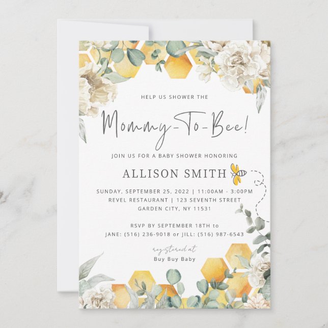 Mummy To Bee Baby Shower Invitation (Front)