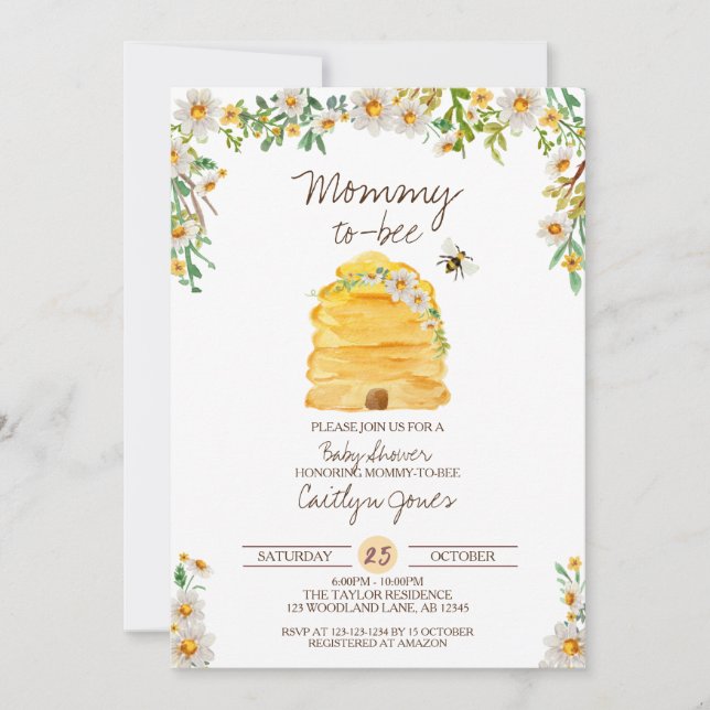 Mummy-to-bee Baby Shower Invitation (Front)