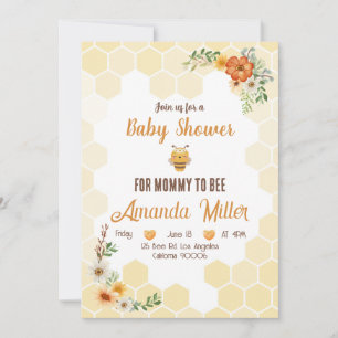 Mummy To Bee Baby Shower Invitation Card