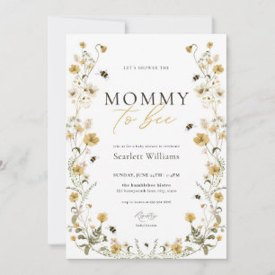 Mummy to Bee Baby Shower Invitation Honey Flower