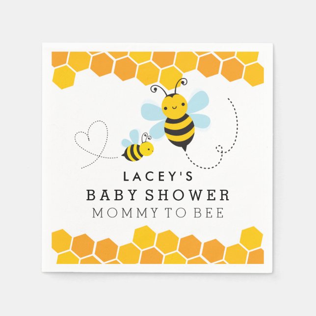 Mummy To Bee Baby Shower Napkins (Front)