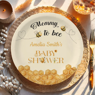 Mummy To Bee Baby Shower Paper Plate