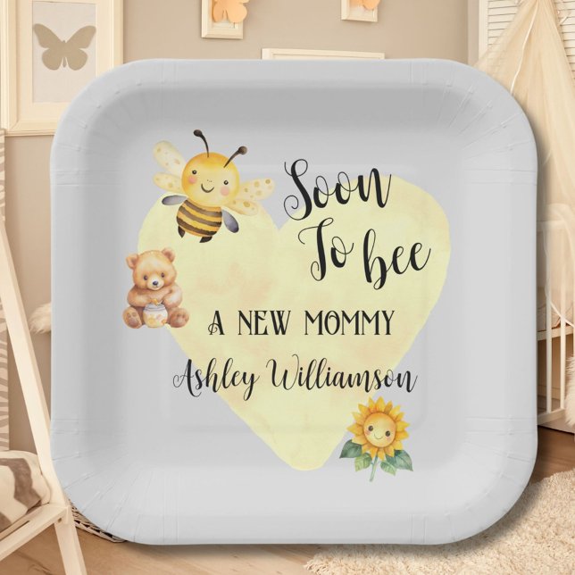 Mummy-to-Bee Baby Shower  Paper Plate (Creator Uploaded)