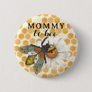 Mummy To Bee Baby Shower Party Favour 6 Cm Round Badge