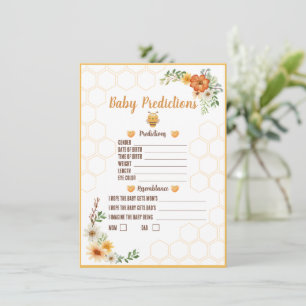 Mummy to Bee Baby Shower Predictions Game Enclosure Card