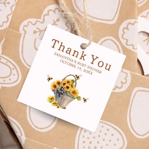 Mummy to Bee Baby Shower Square Favour Tags
