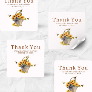 Mummy to Bee Baby Shower Square Sticker