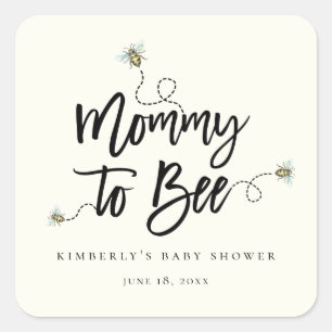 Mummy To Bee Baby Shower Square Sticker