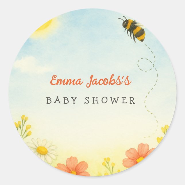Mummy To Bee Baby Shower Sticker (Front)