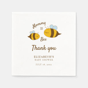 Mummy to Bee Baby Shower Thank you Cute Yellow Napkin