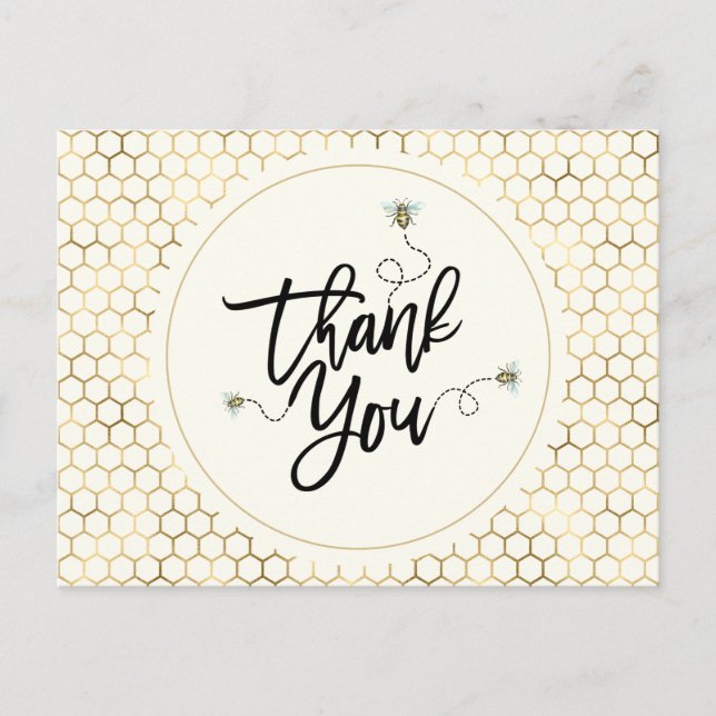 Mummy To Bee Baby Shower Thank You Postcard (Front)