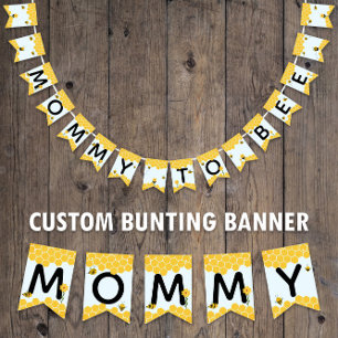 Mummy To Bee Baby Shower Watercolor Bumble Bees Bunting