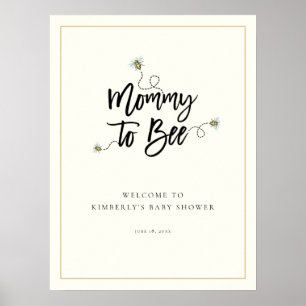 Mummy To Bee Baby Shower Welcome Poster